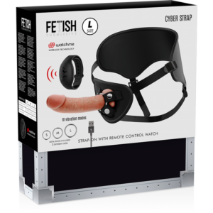 FETISH SUBMISSIVE CYBER STRAP - ARNÊS COM TECNOLOGIA DILDO WATCHME L DE CONTROLE REMOTO