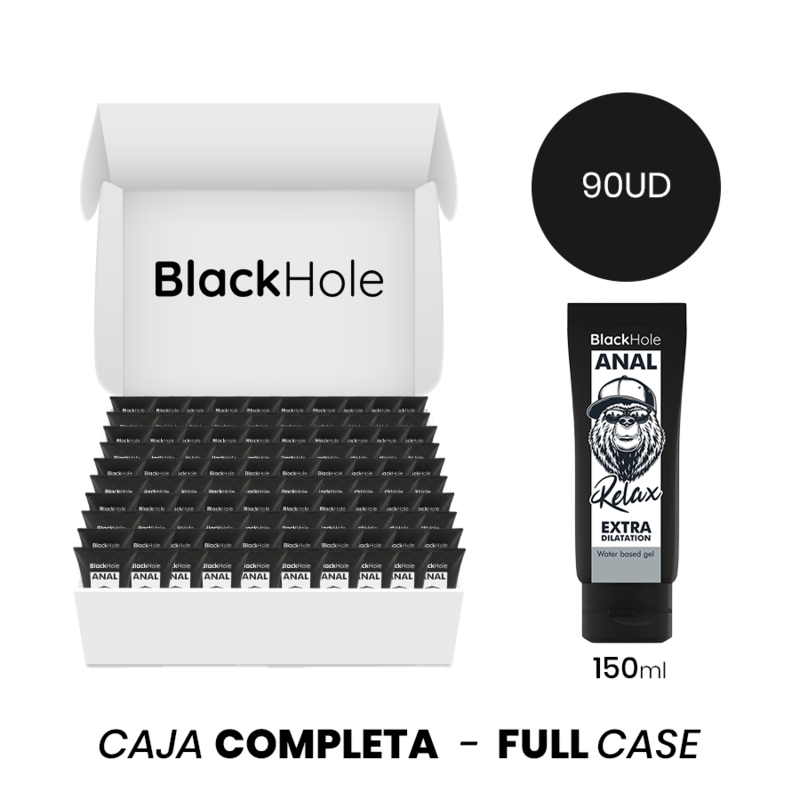 MOQ 90 - BLACK HOLE GEL À BASE DE ÁGUA EXTRA DILATAÇÃO 150 ML