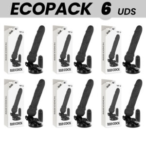 ECOPACK 6 UNIT - BASECOCK CONTROLE REMOTO VIBRADOR REALÍSTICO BASECOCK PRETO 19,5 CM