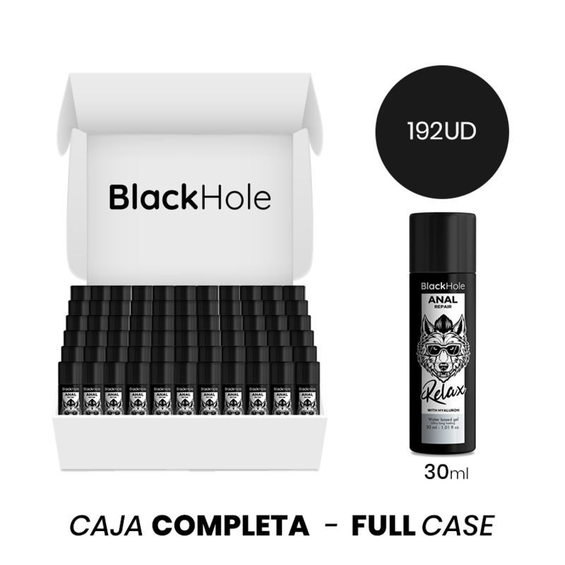MOQ 192 - BLACK HOLE REPARO ANAL RELAX À BASE DE ÁGUA COM HIALURON 30 ML