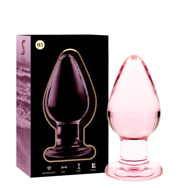 NEBULA SERIES BY IBIZA - MODELO 3 ANAL PLUG VIDRO BOROSILICADO ROSA 11 CM -O- 5 CM