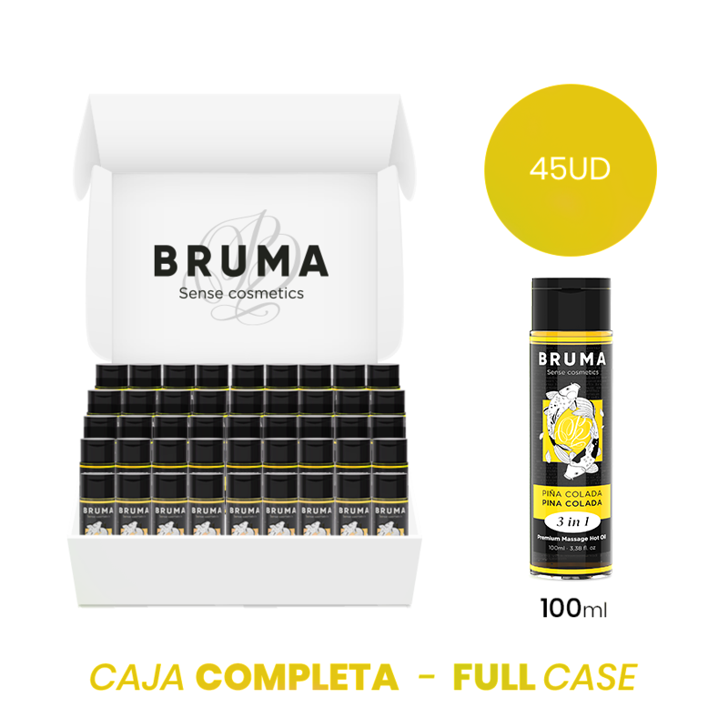 MOQ 45 - BRUMA ÓLEO DE MASSAGEM PREMIUM EFEITO CALOR SABOR PINA COLADA 3 EM 1 - 100 ML