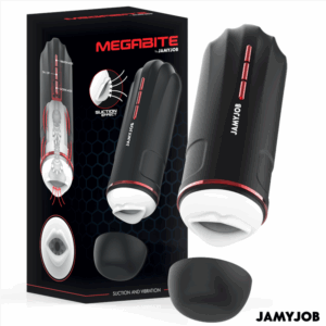 JAMYJOB - MASTURBADOR BOCAL AUTOMÁTICO MEGABITE 5 MODOS ESTIMULANDO ONDAS E VIBRAÇÃO