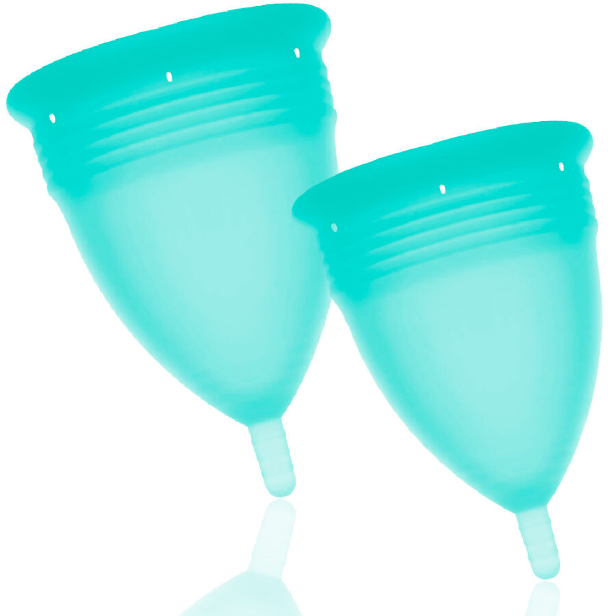 STERCUP - PACOTE DE COPO MENSTRUAL DE SILICONE FDA TAMANHO S + L AQUAMARINE