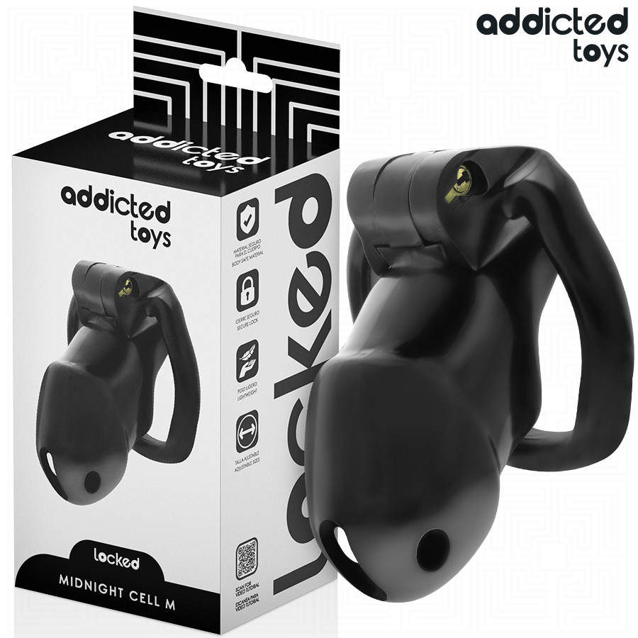 ADDICTED TOYS LOCKED - GAIOLA PARA PÊNIS CELL MINDNIGHT 4.2 CM TAMANHO M